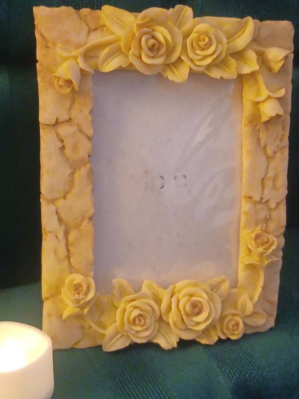 Yellow Floral Resin Photo Frame - Home Accents